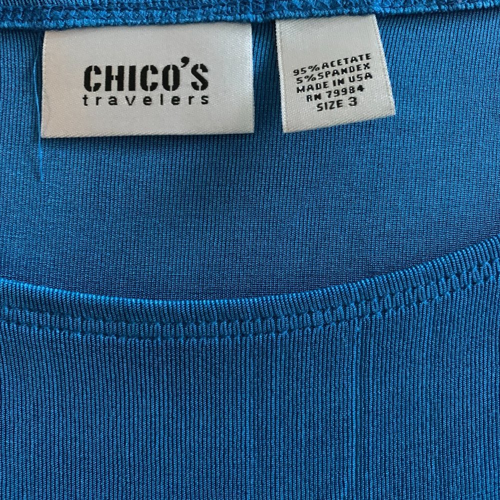 Chico's Size 3 Blue Travelers Tank - Picture 4 of 6